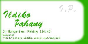 ildiko pahany business card